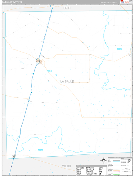 La Salle County, TX Zip Code Map